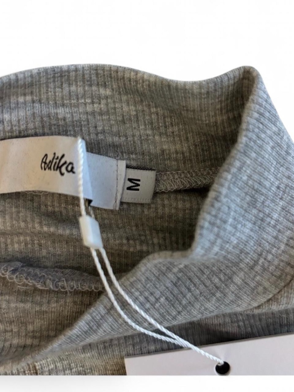 Adika Grey Ribbed Long-Sleeve Drawstring Top - Picture 3 of 4